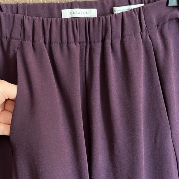 Aritzia Babaton Dexter Pull On Tuxedo Crop Jogger Trousers in Eggplant size XS - Picture 5 of 10